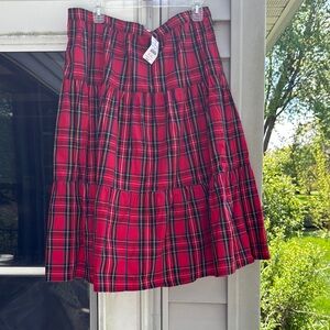 J.Crew Plaid Red Skirt